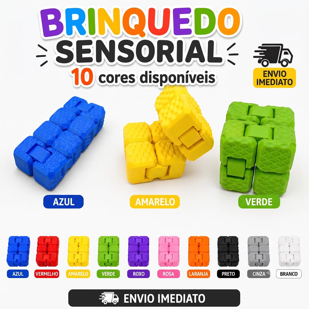 Cubo Mágico Infinito Fidget Toys Anti Estresse 3D