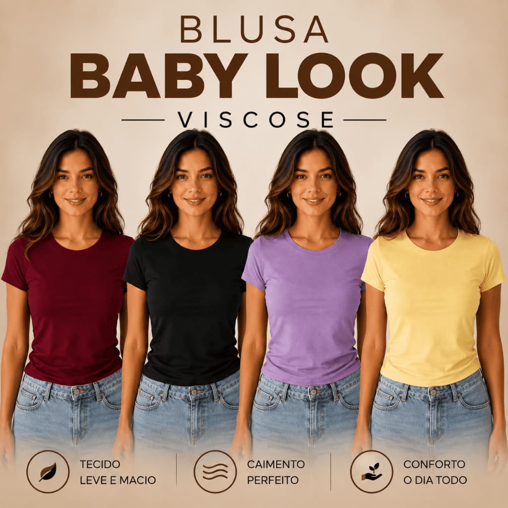 BLUSA BÁSICA MALHA VISCOSE COM ELASTANO CASUAL TREINO ACADEMIA ACABAMENTO PREMIUM