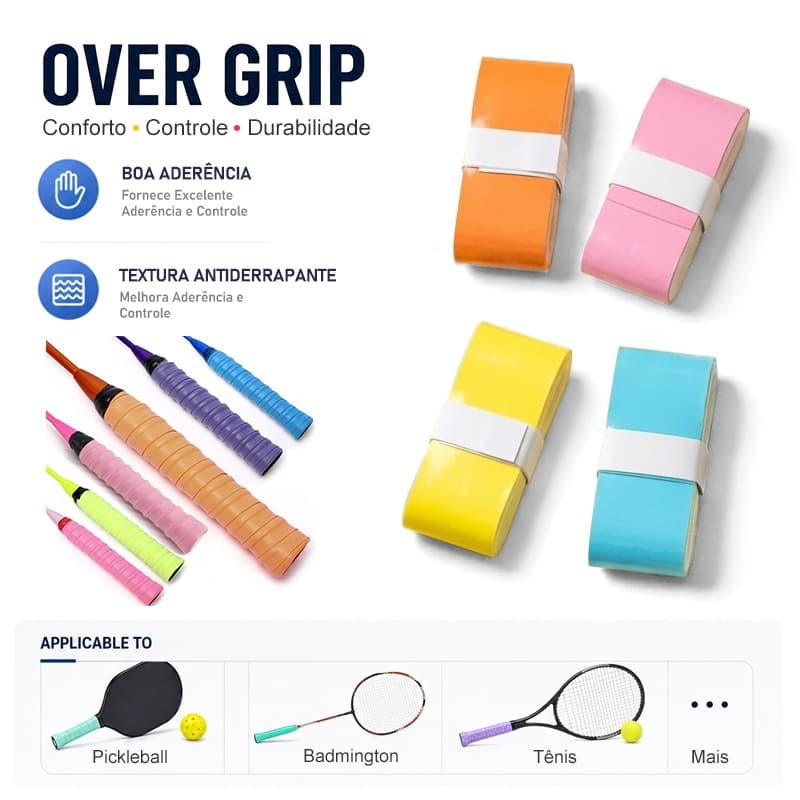 Overgrip Raquete 5 Pçs Para Tênis Tennis Padel Beach Badmington Pickleball Pro Comfort