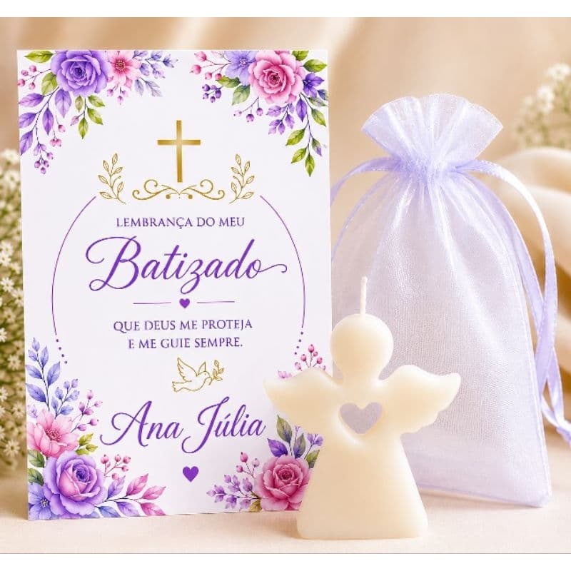 Lembrancinhas Batizado Vela Anjinho, velas Aromáticas, kit a partir de 10 unidades