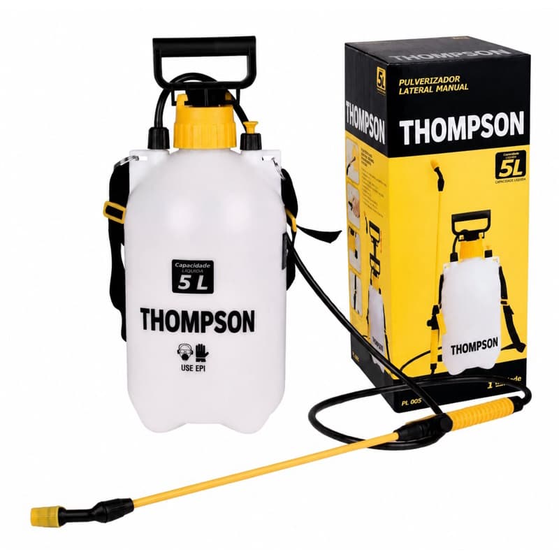Pulverizador Thompson 5 Litros Manual Bico Regulável Jardim Hortas Plantas Original