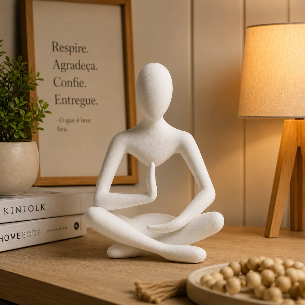Escultura de Meditação Ressonância Celestial em Levitação Resistente Moderno Elegante