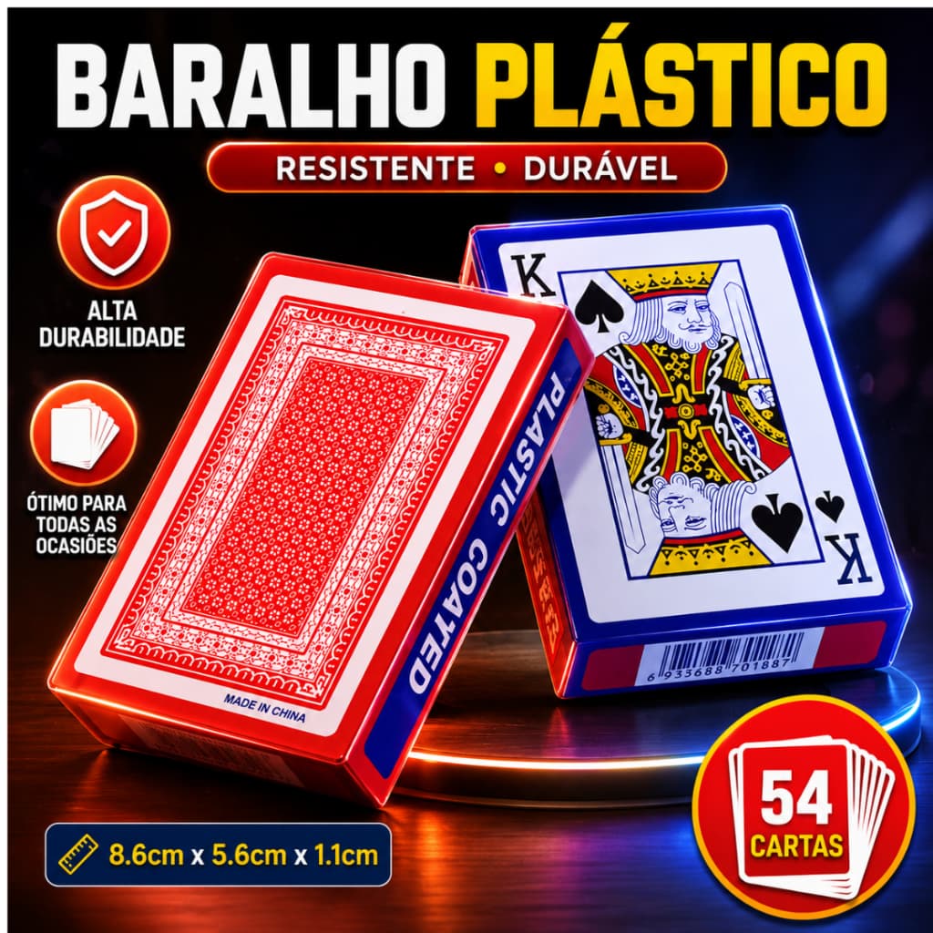 Baralho Profissional Plástico 54 Cartas Poker Truco Buraco Alta Qualidade