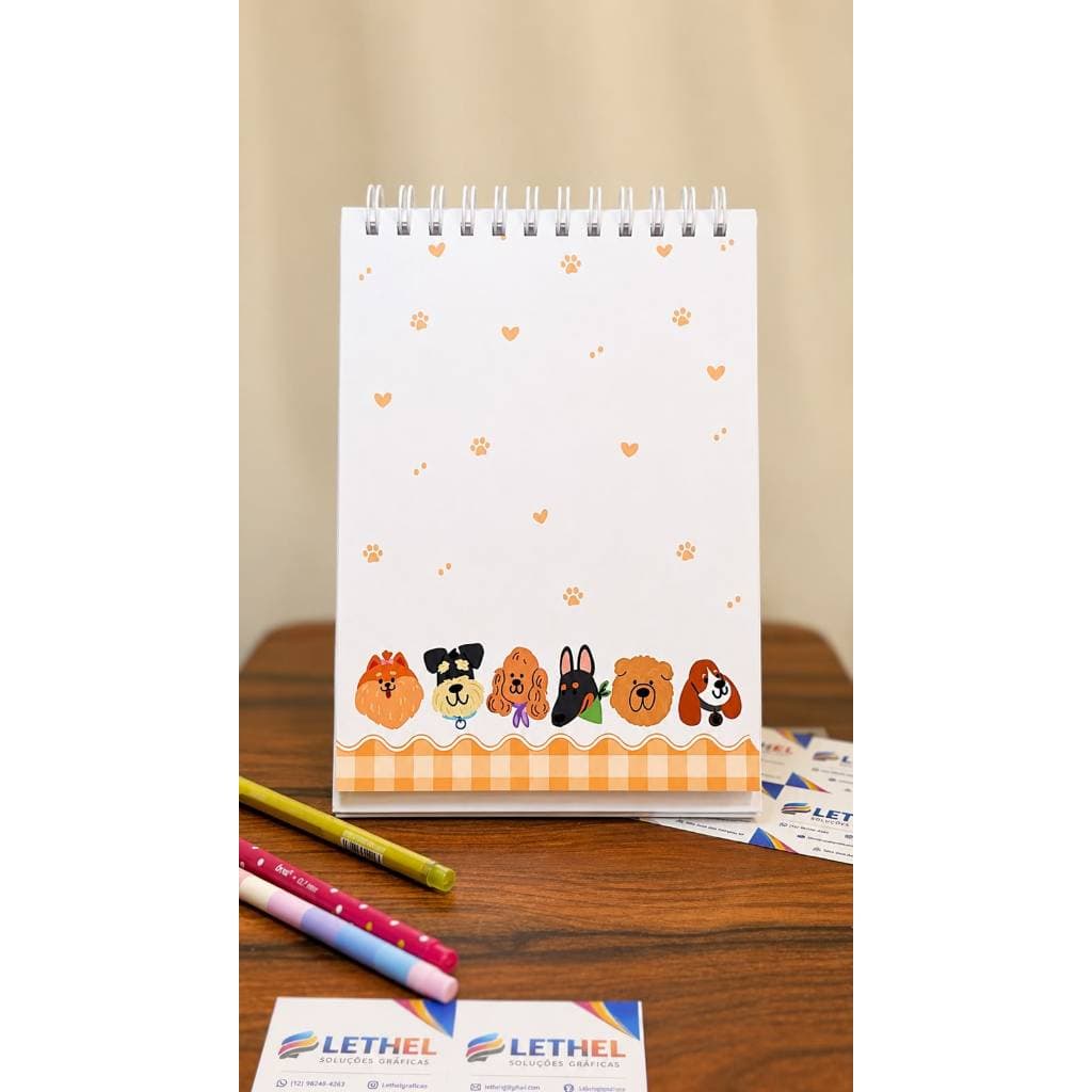 Bloco de notas com wire o bloco de anotações dog cachorro cão bonito fofo trabalho planner caderneta capa dura