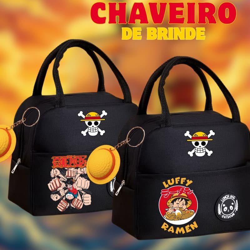 Bolsa Térmica Lancheira Luffy One Piece - Isolamento Térmico - Marmita - Espaçosa - Fitness Escola Trabalho Lazer