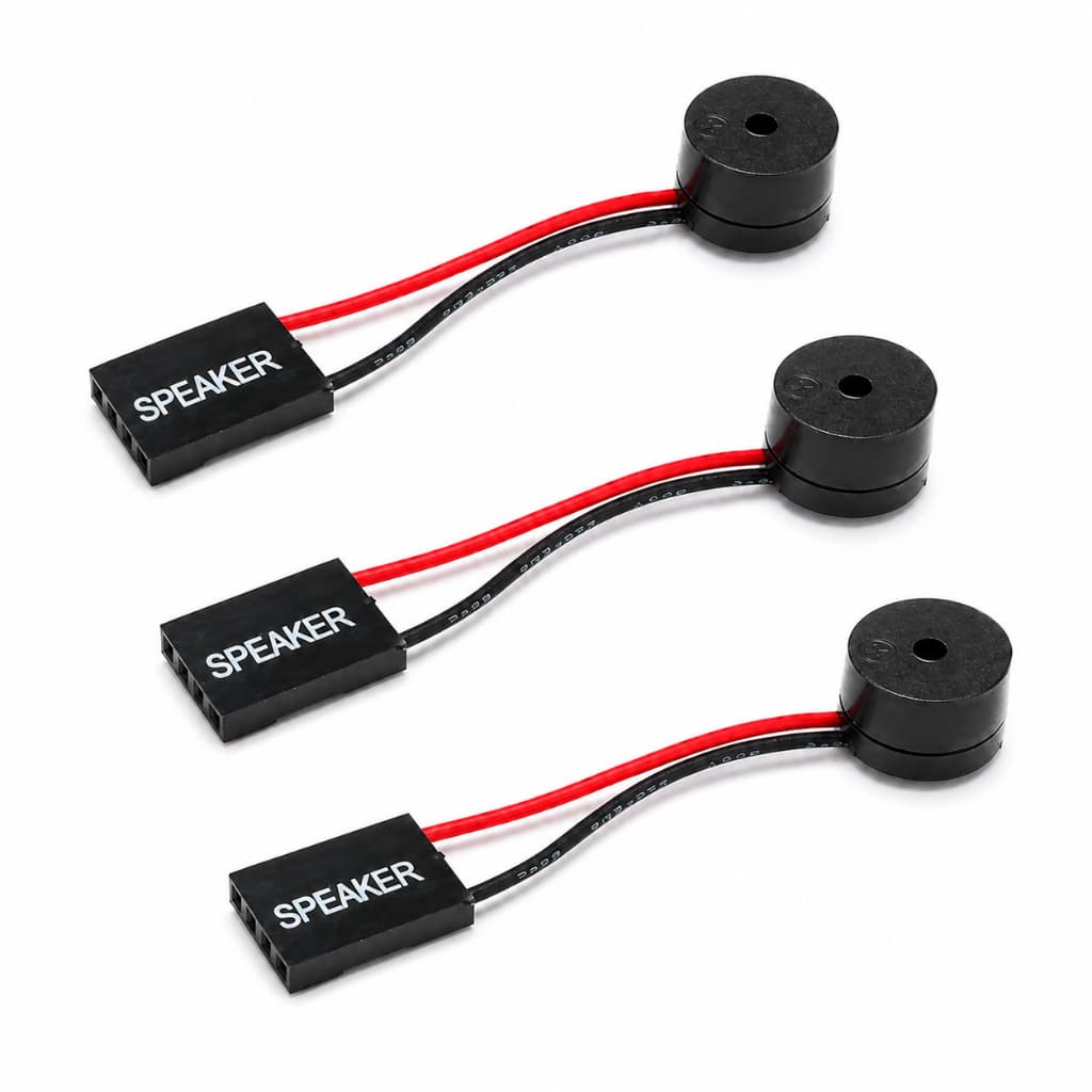 Kit 3x Speaker Buzzer BIOS 4 Pinos P/ Placa Mãe PC Desktop Beep Alerta Sonoro Auto Falante