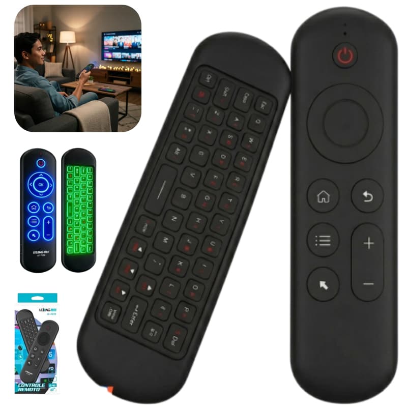 Teclado Controle Remoto LE-7678 Air Mouse LED TECLADO 2.4G Bluetooth Universal para Smart TV Projetor PC TV Box