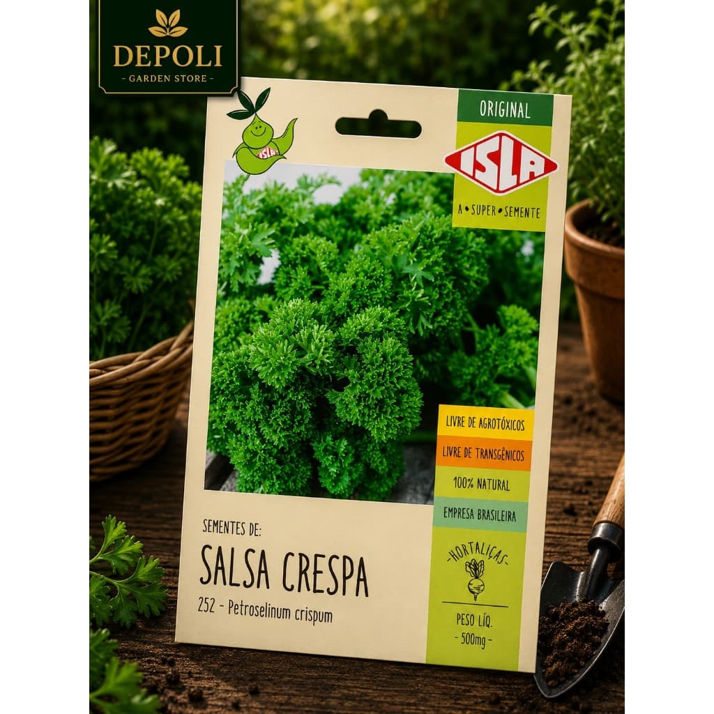 Unidade de Envelope de Sementes Salsa Crespa Isla Minha Horta Original