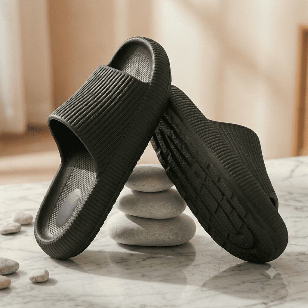 Chinelo Slide Unissex Nuvem Slide Preto com Solado Antiderrapante - Pronta Entrega