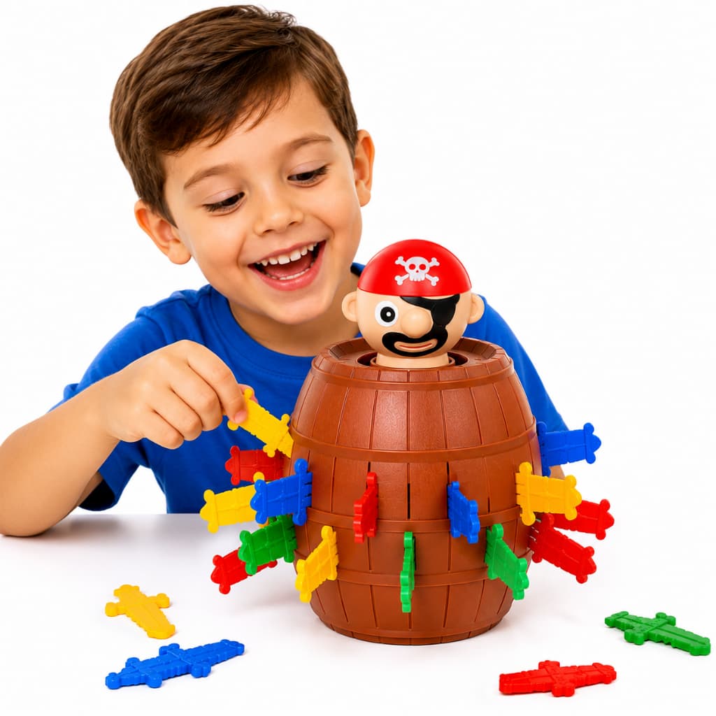 Jogo Pula Pirata Infantil Brinquedo Divertido Com 16 Espadas Jogo de Mesa Para Crianças e Família