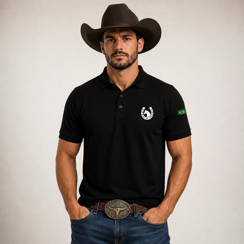 Camiseta Country Camiseta Polo Masculina Camiseta Camisa Trabalho Ferradura Cavalo Blusas Masculinas