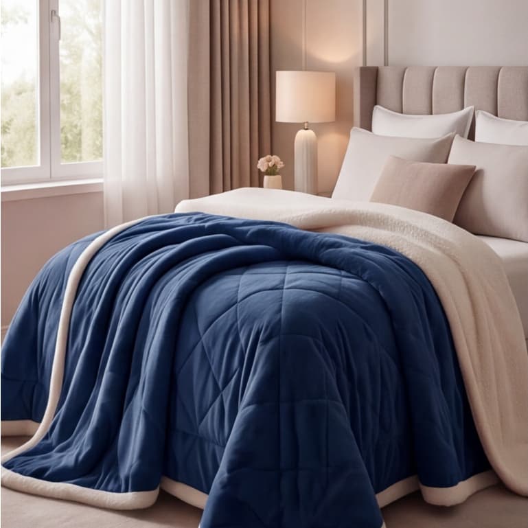 Cobertor Overrera Glamour Dupla Face Sherpa Ovelha Premium Super Quente 1,90x2,10m Edredrom Pele de Carneiro