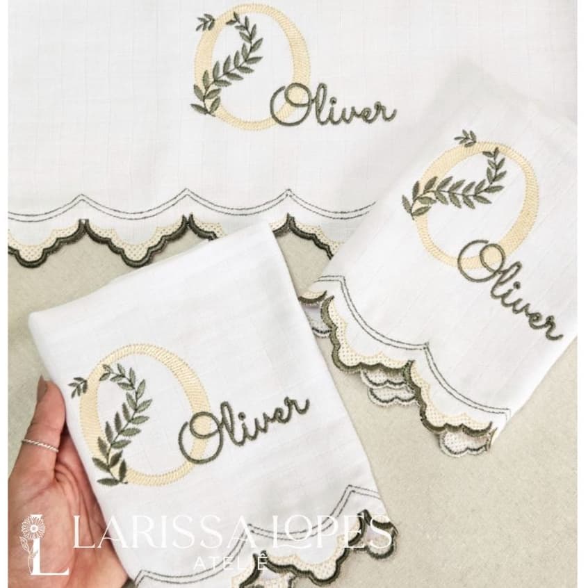 KIT DE FRALDAS - QUALIDADE PREMIUM - BORDADAS PERSONALIZADAS- com barrinha