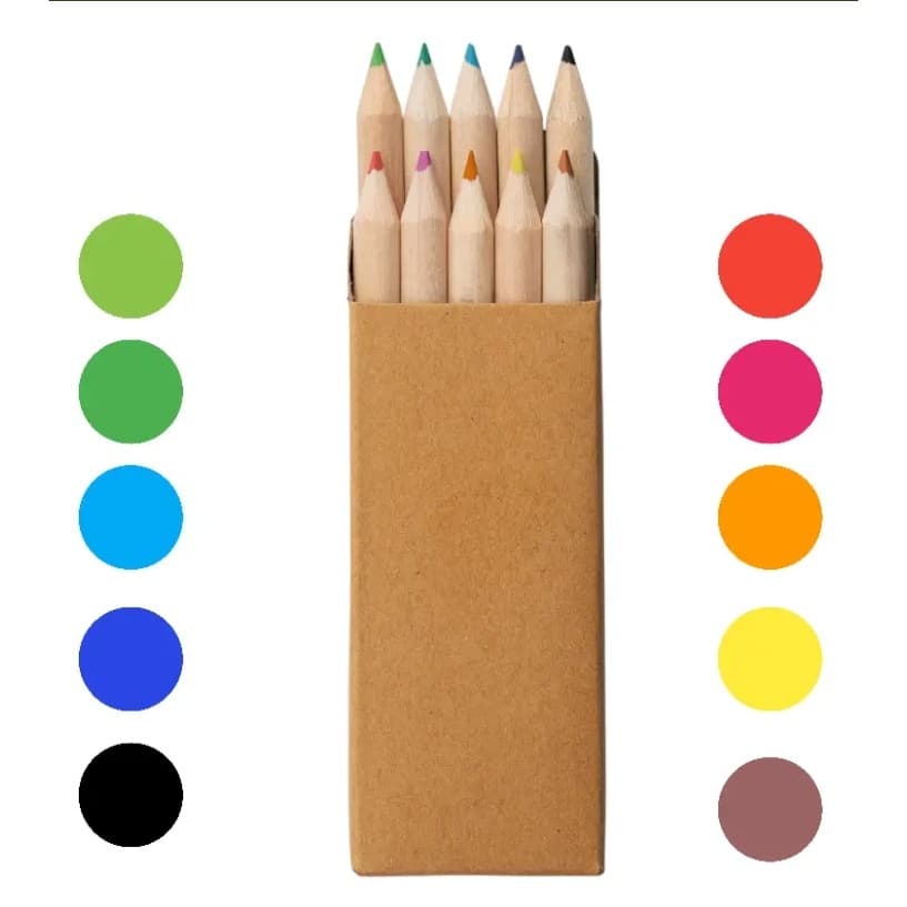 Kit Criativo Infantil 10 Caixas de Mini Lápis de Cor