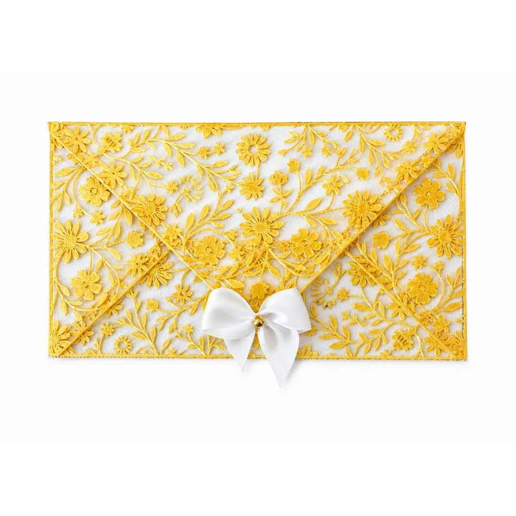 Kit com 5 Envelopes Decorativos Florais em Impressão 3D com Tule para Convites e Lembranças