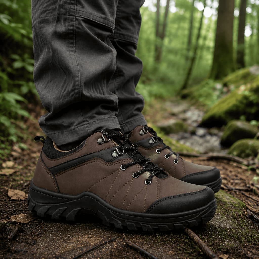 Bota Masculina Caterpillar Adventure Couro Preto Confortável Para Trabalho e Trilha - CB