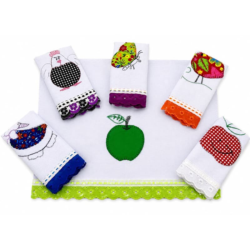Kit com 5 10 ou 20 Panos de Prato Algodão Patchwork Estampas sortidas