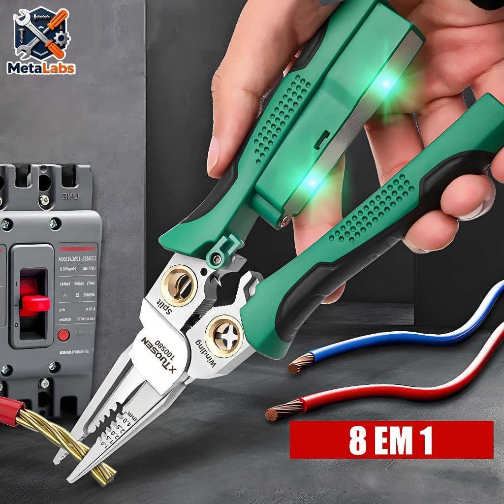 8 Em 1 Alicate Eletricista com Ferramentas Manu ction Wire Stripper De Ponta Fina CR-V