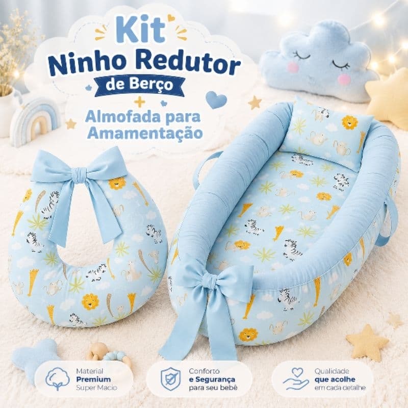 Kit ninho redutor de berço com amamentar para bebê