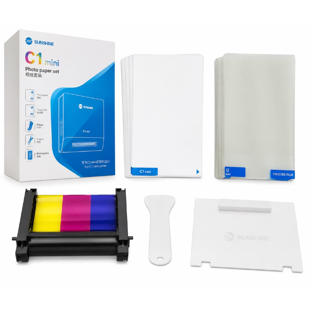 Kit de Insumos Sunshine C1 Original Ribbon + Películas para Impressora de Películas
