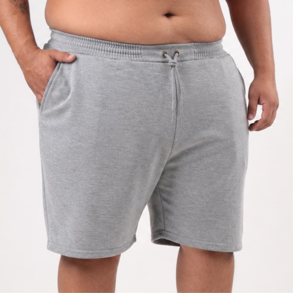 Bermuda Plus Size Moletom Flanelado Cadarço Elástico Casual Confortável