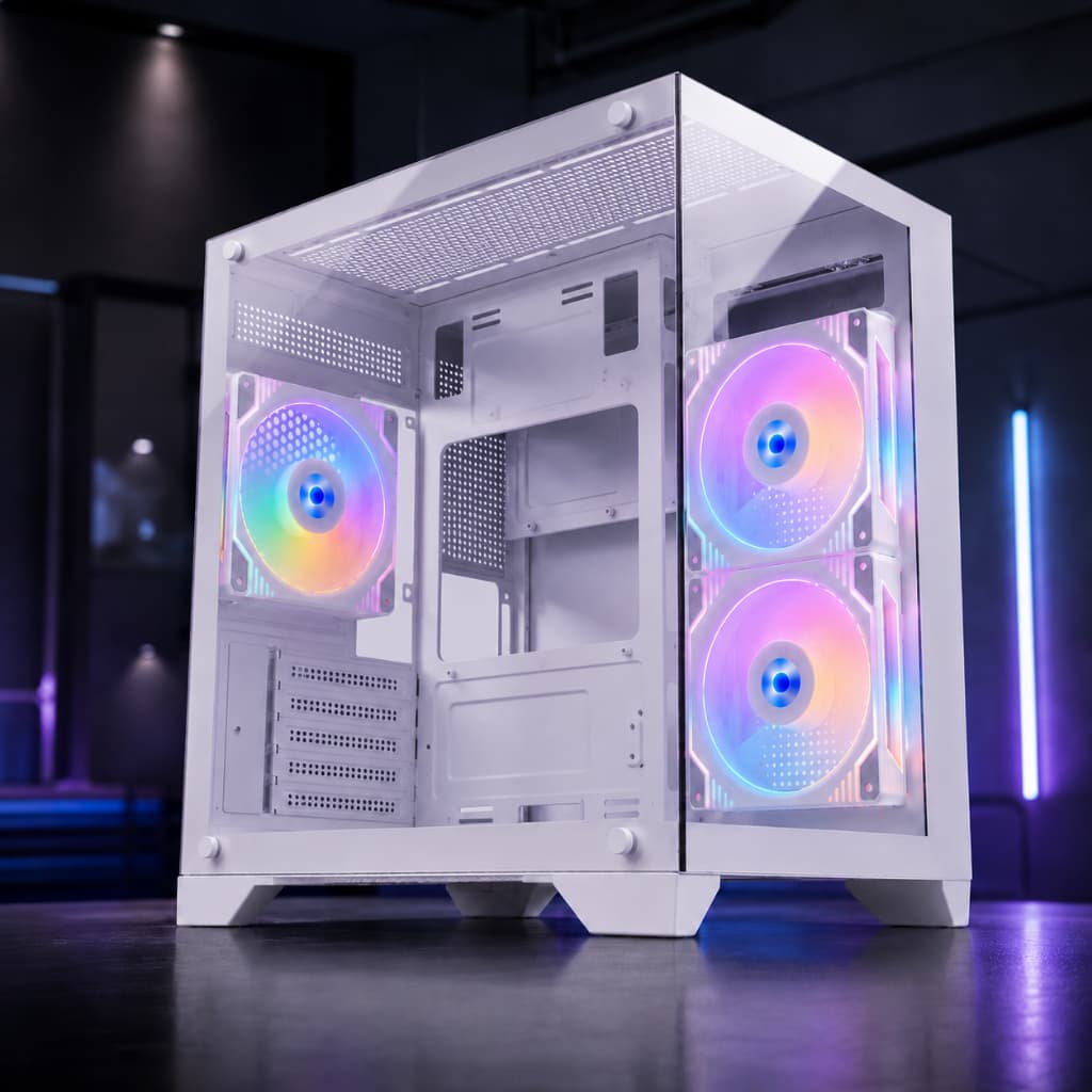 GABINETE AQUARIO CLARITY BRANCO VIDRO TEMPERADO