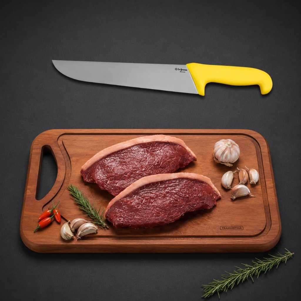 Faca Inox Profissional 12 Pol Para Carne e Churrasco
