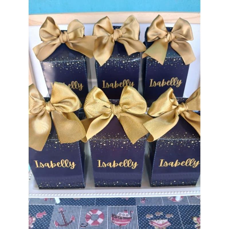 Caixas Milk Personalizadas 15 Anos Luxo Preto Com  Dourado com Nome
