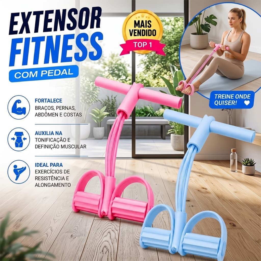 Elástico Extensor Pedal De Puxar Fitness Musculação Treino Elástico Extensor Exercícios Multifuncional