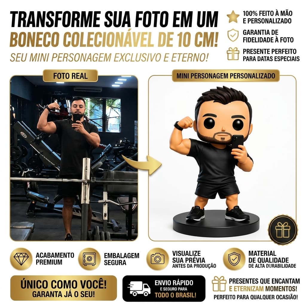 Funko Pop Personalizado 10cm com Sua Foto | Boneco Exclusivo em Impressão 3D para Presentear-em um Boneco.