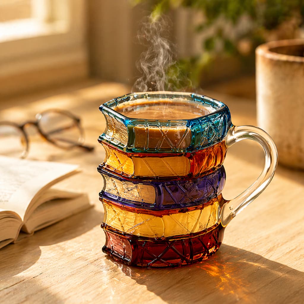 Caneca Livro 3D Criativa 170ml Decorativa Pintada à Mão Café Chá Presente para Leitores
