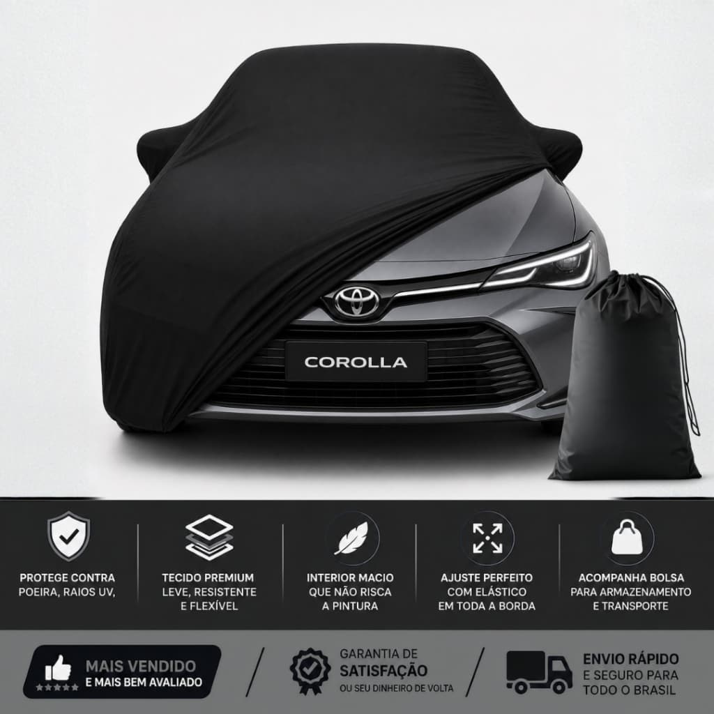 Capa de Cobrir Carro Anti-Risco em Tecido Helanca com Lycra Proteção UV Anti Poeira Com Bolsa
