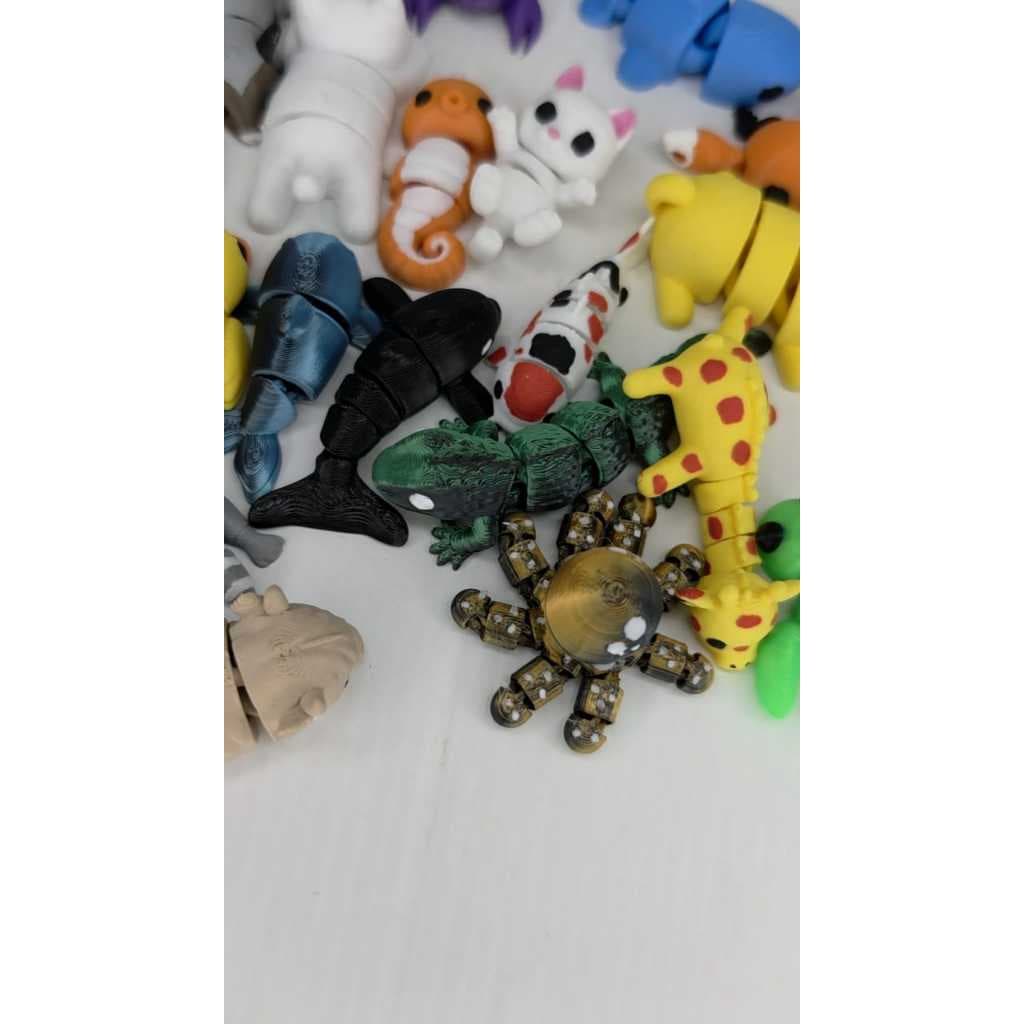 Original Kit 12/16/24/32 Mini Animais Articulados Flexíveis Sortidos +80 Modelos Colecionáveis Wiggles Lembranc