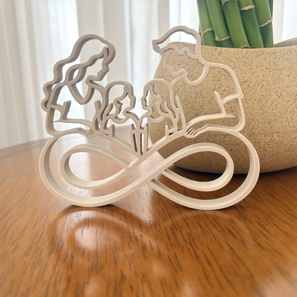 Enfeite de Mesa Escultura Família Infinito Personalizada Decoração