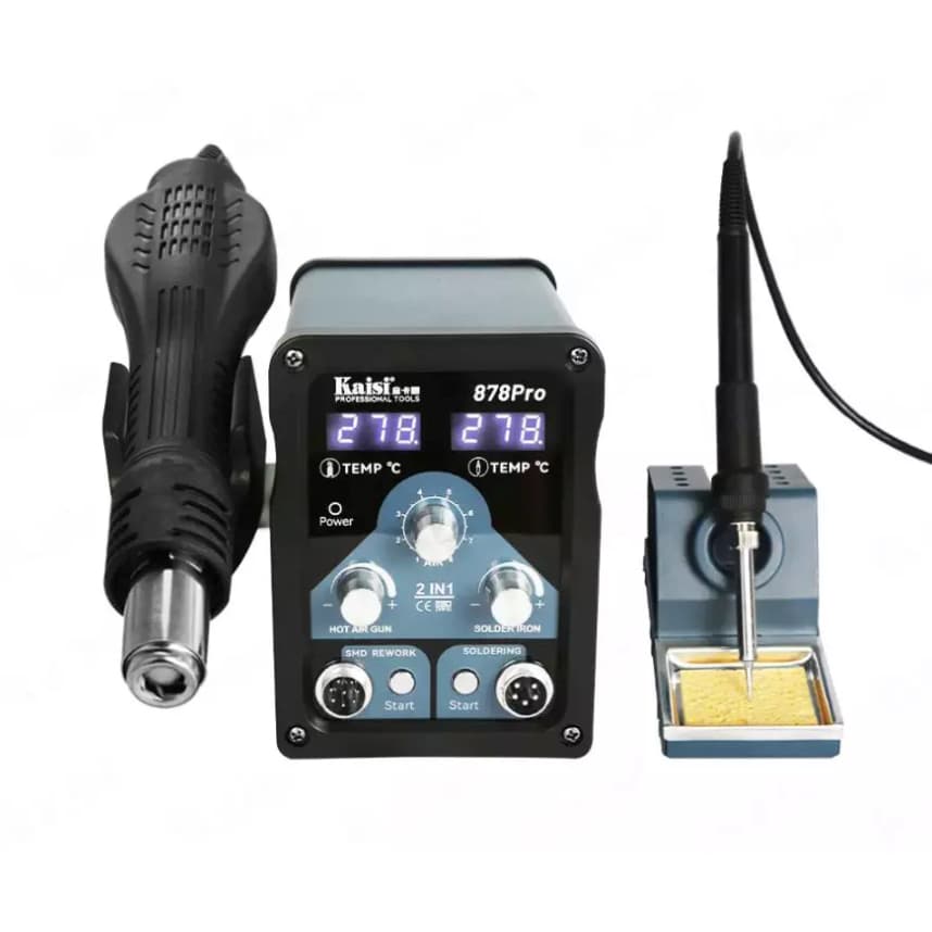 Estação de Solda e Retrabalho Kaisi 878 Pro 2 em 1 700W Ar Quente Digital Bivolt