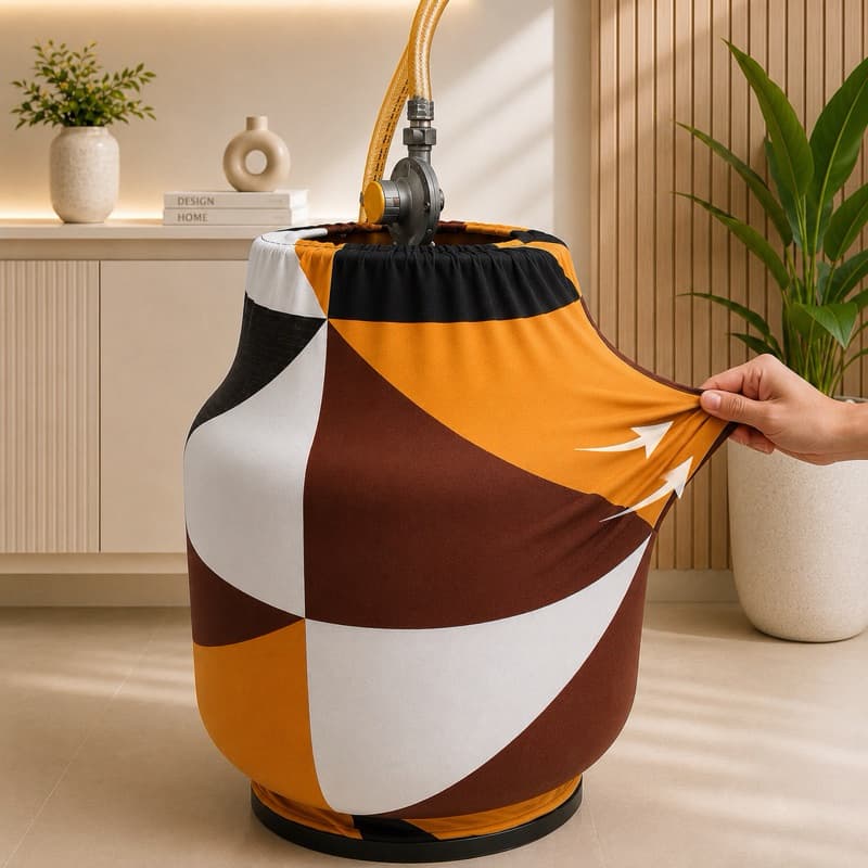 Capa para Botijão de Gás 13kg Malha Gel Premium Elástica Lavável Decoração Cozinha Área Gourmet