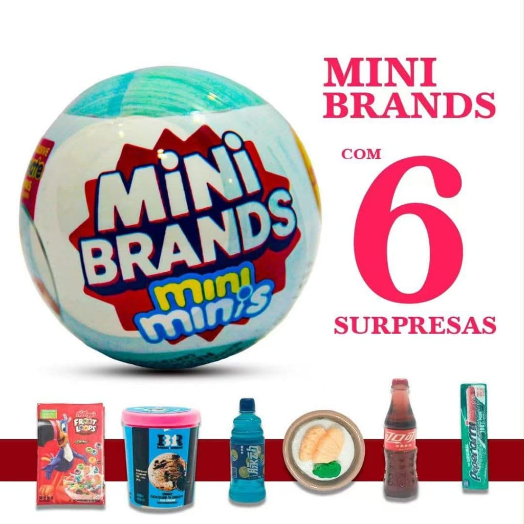Mini Brands Preencha a Geladeira Mini Minis Série, Pacote de Brinquedo Colecionável, Item Surpresa, Miniatura