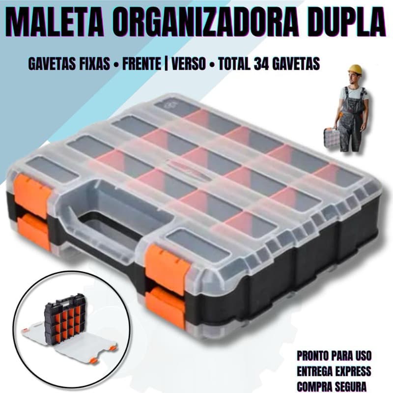 Maletas Organizador Dupla Plástico Parafusos Pesca Prego