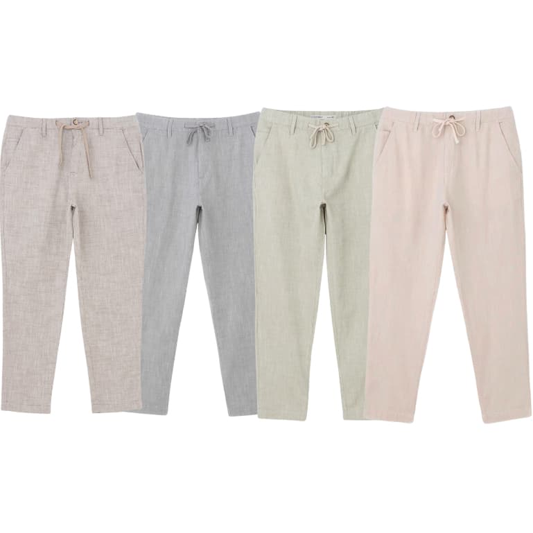 Kit 2 Calça Linho Alfaiataria Masculina Slim-Fit Alta Qualidade Algodão