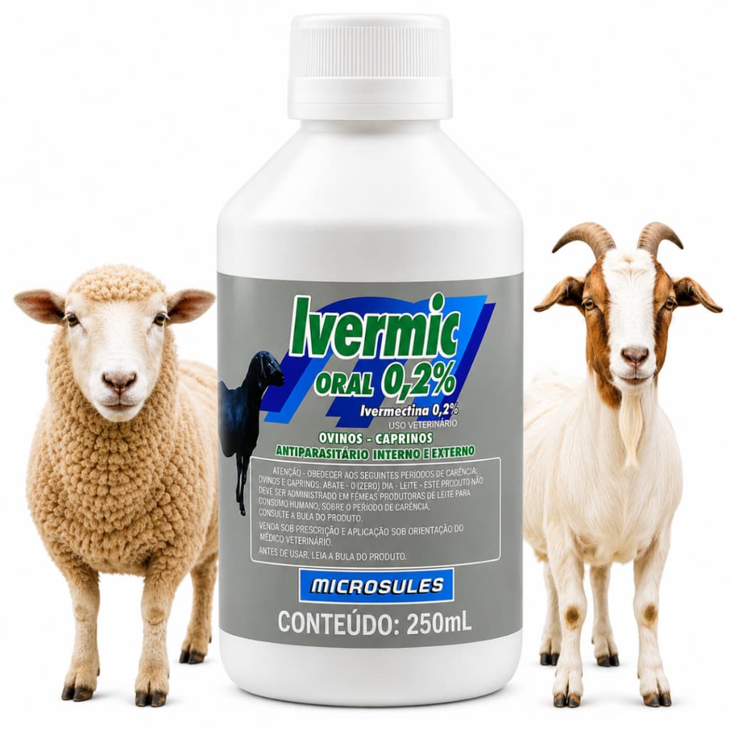 Ivermic 0,2% Vermífugo Oral Para Ovelhas e Cabras 250ml