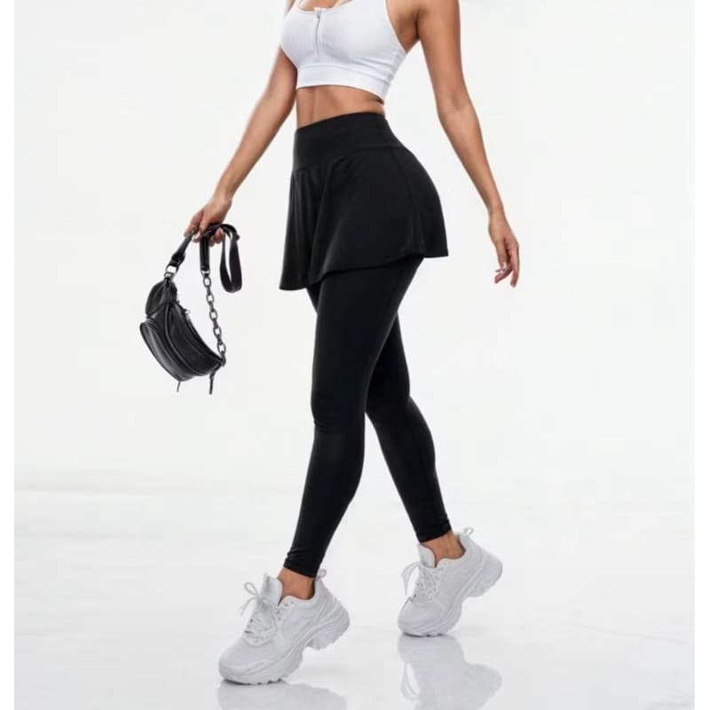Legging Saia Fitness Feminina Cintura Alta Academia Yoga Corrida Premium Legue