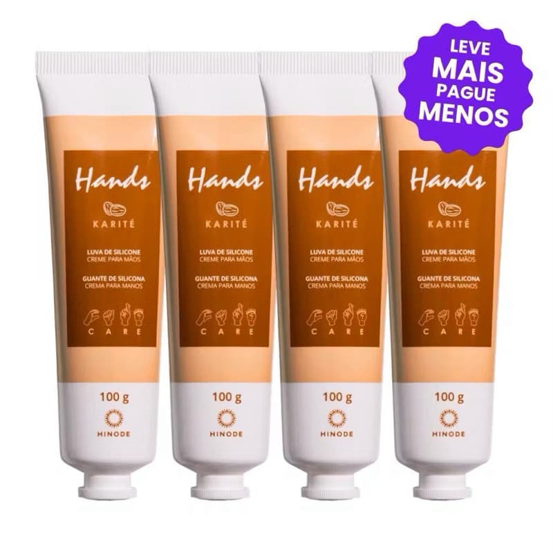 Kit 4 Luvas De Silicone Hands Karité