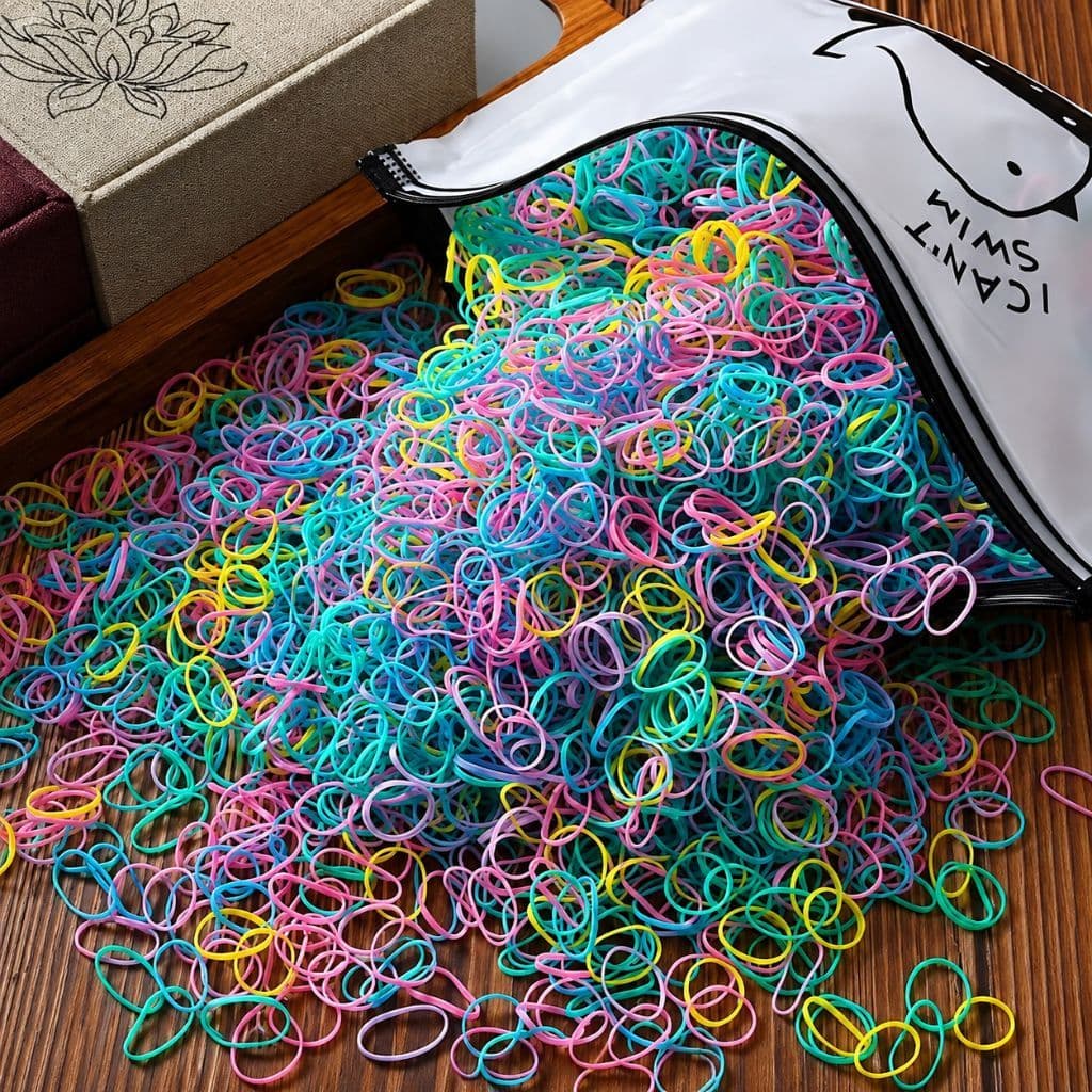 3000/2000/1000 Elásticos De Cabelo Grosso Resistente Acessórios Infantil Bolsas Liguinhas De Cabelo