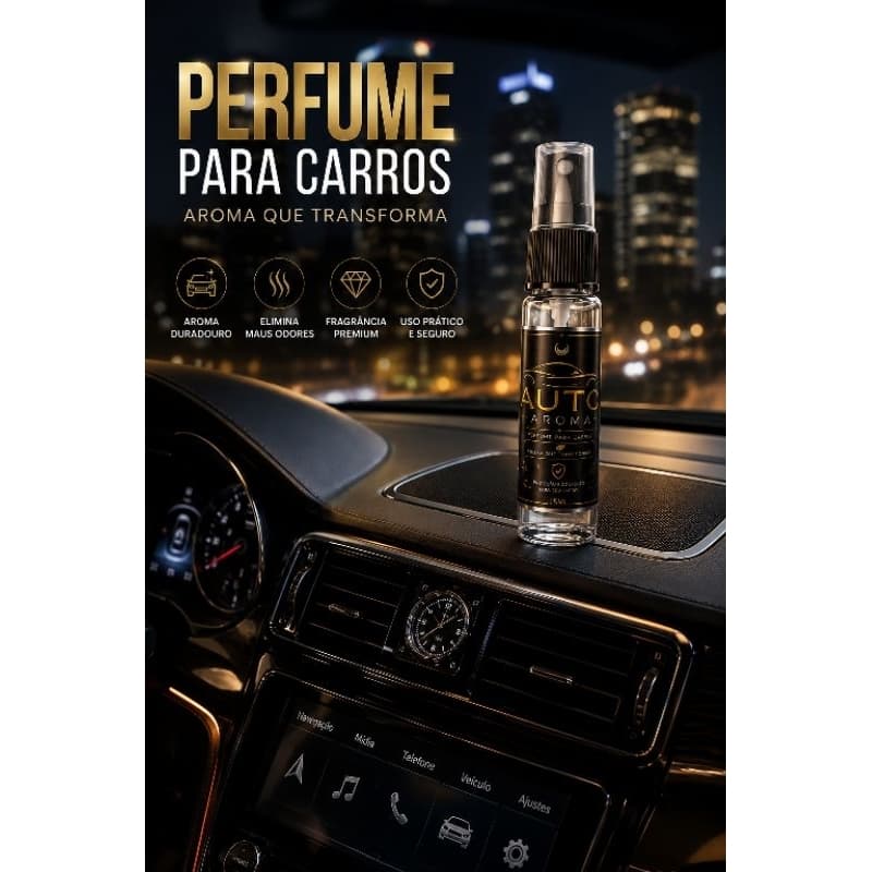 Perfume Automotivo 15ml Auto Aroma | Aromatizador para Carros Premium | Cheiro Duradouro | Neutraliza Maus Odores