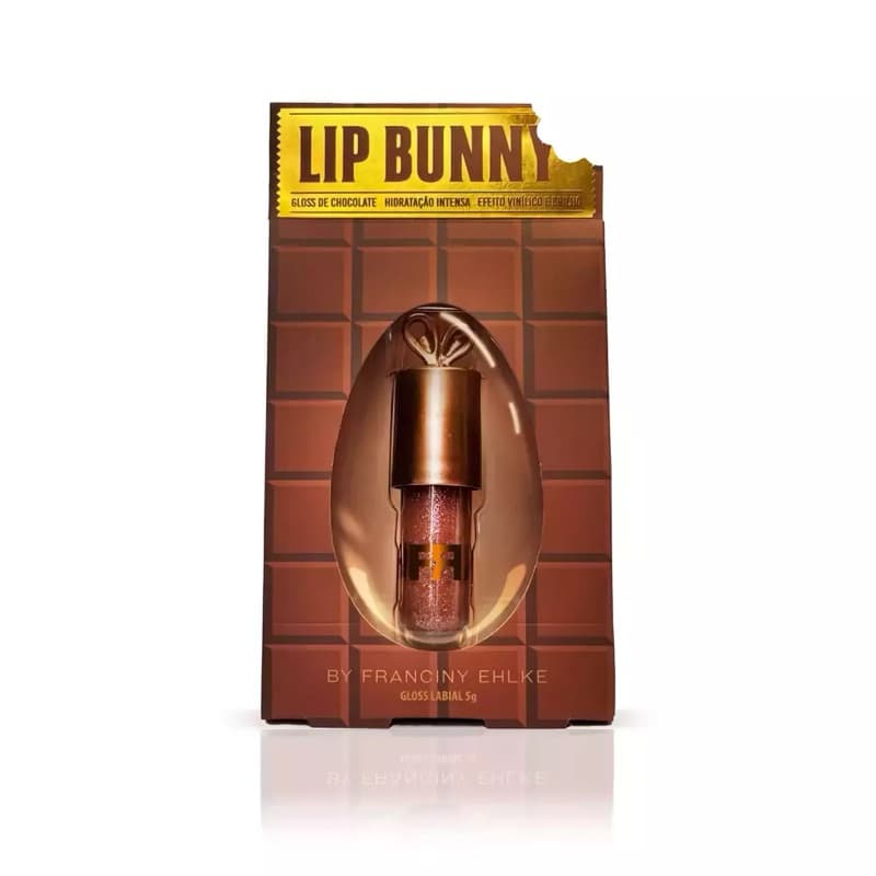 Gloss Labial Lip Bunny Chocolate - Efeito Sofisticado, Textura Espelhada, Fórmula Hidratante