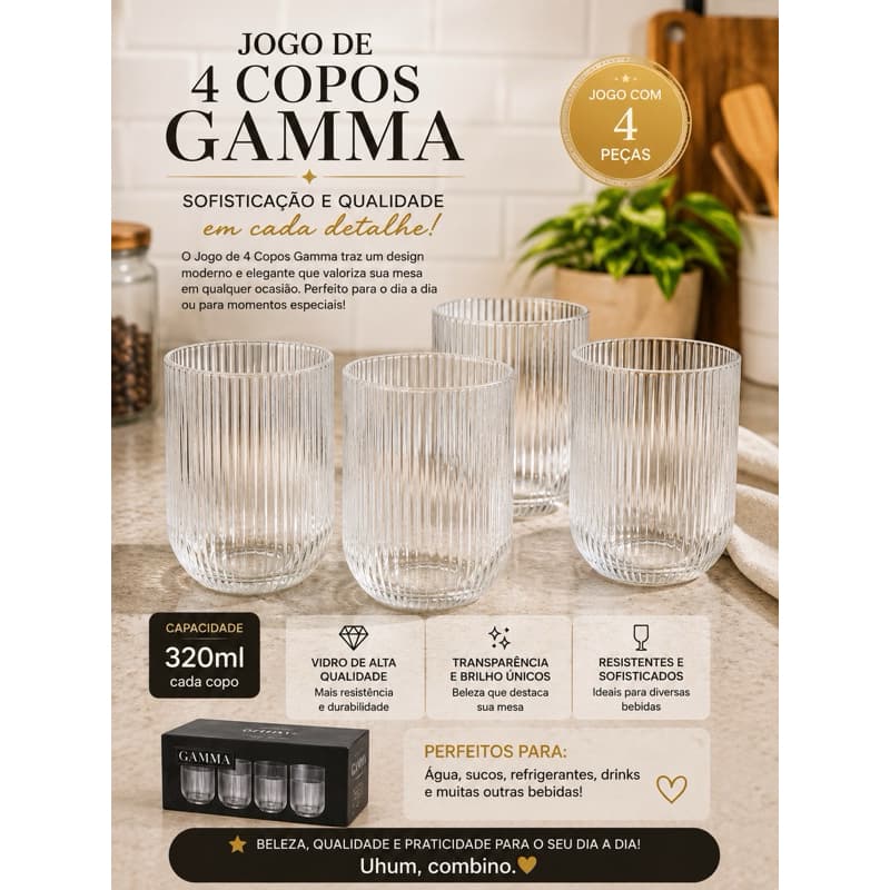Jogo de Copos Gamma – 4 Peças
