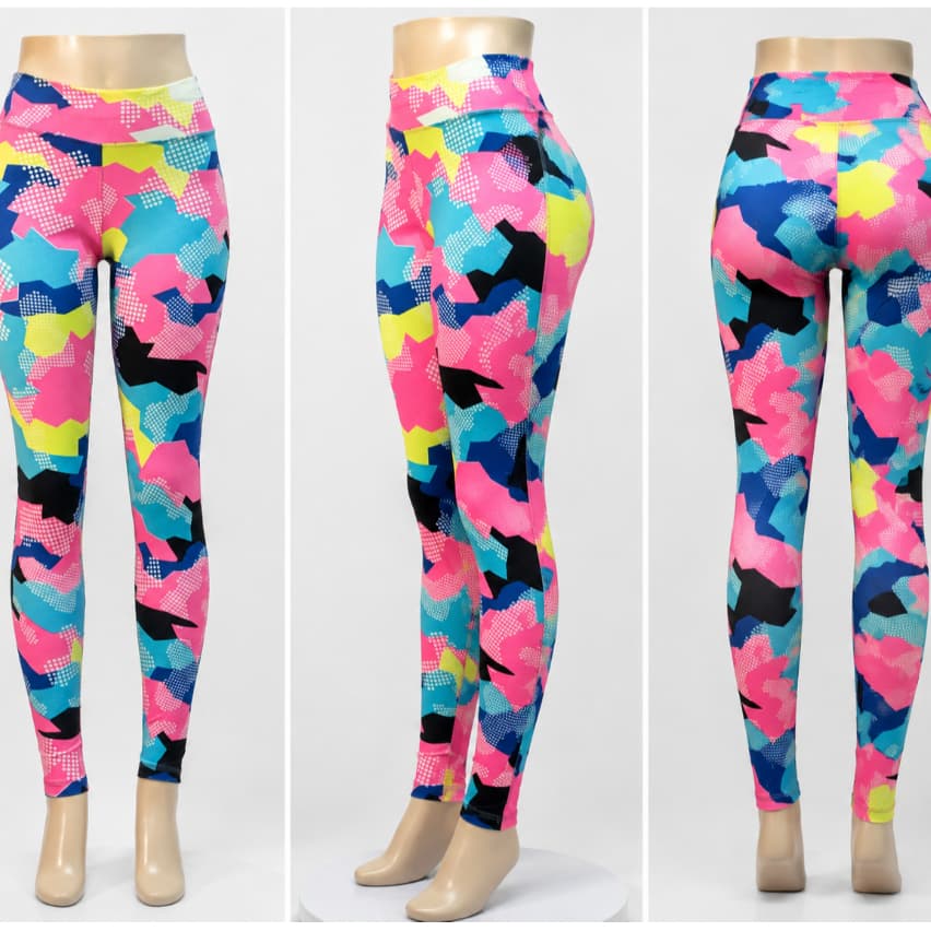 Calça Legging Feminina Estampada Tecido Poliamida Com Elastano Tamanho M