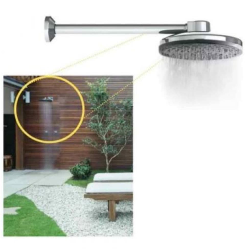 Chuveirão de Piscina Médio 170MM Branco/Preto/ Cromado Globalplastico/Valeplast