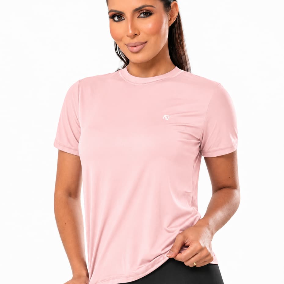 Camiseta Dry Fit Poliamida Feminina Academia Treino Secagem Rápida Confortável Básica