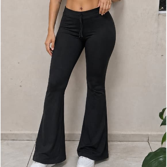 Calça bailarina feminina confortável tecido Suplex moda gringa legging flare luxo